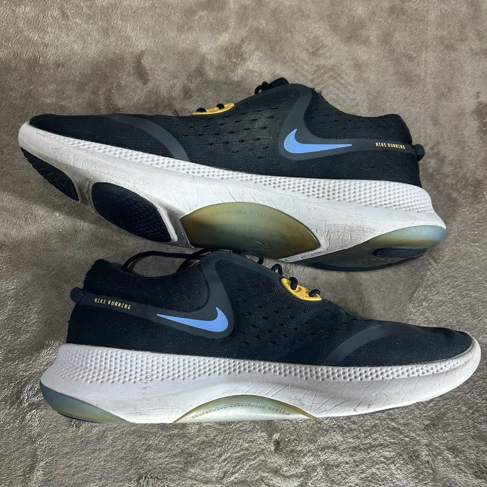 Nike Joyride Run Flyknit Black White Blue Yellow Mens Running Shoes Size‎ 10.5